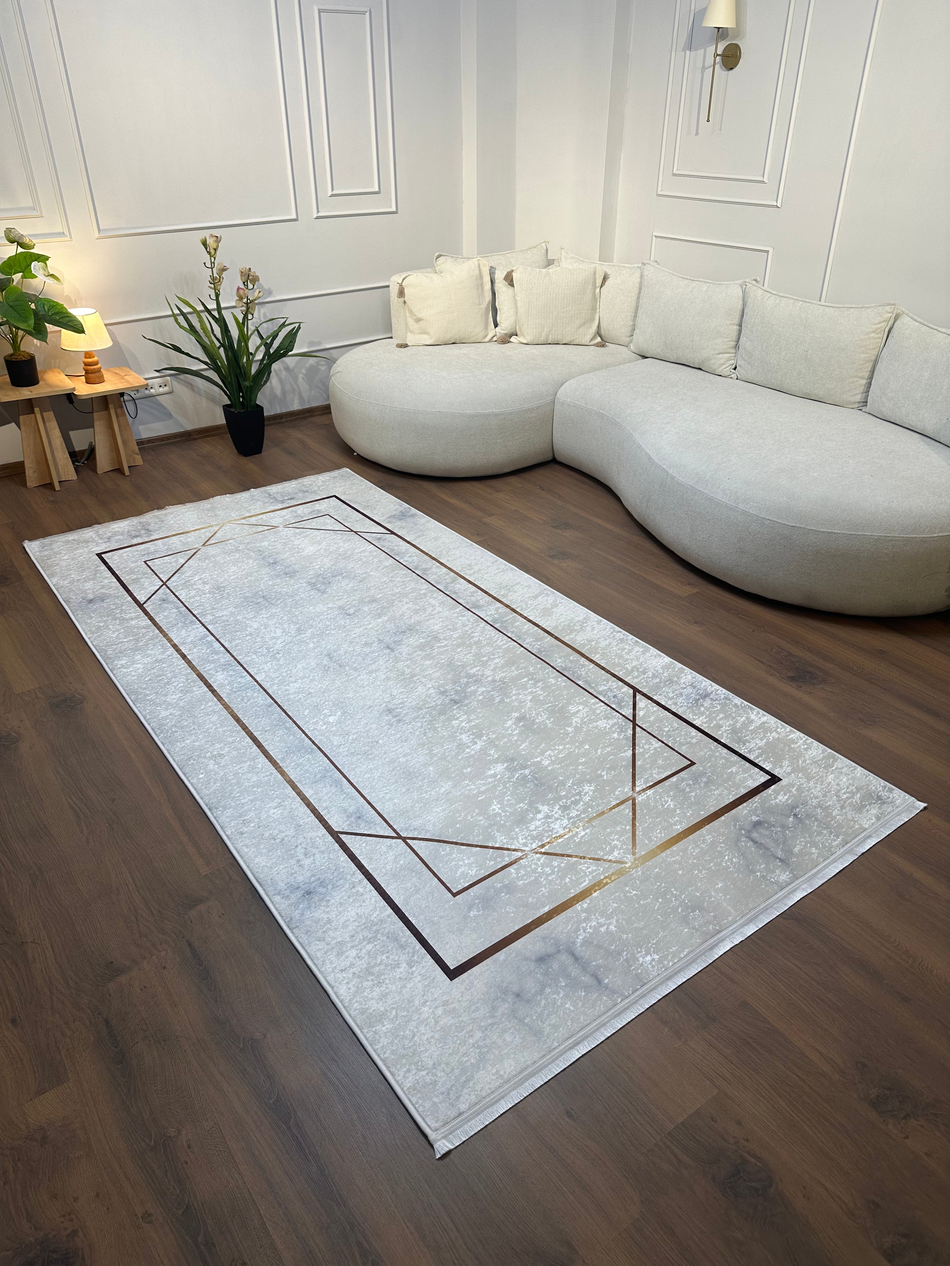 SERRA GOLD - %100 Pamuk Dokuma Taban Makinede Yıkanabilir Kaymaz Halı