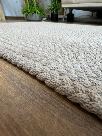 KNİTTED RUG 02 - Knitted Rectangle Rug