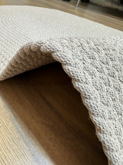 KNİTTED RUG 07 - Knitted Oval Rug