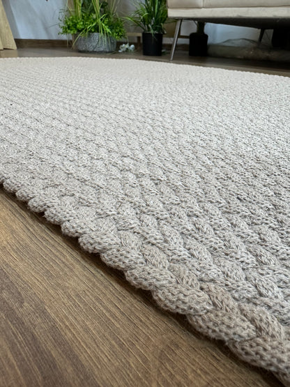 KNİTTED RUG 07 - Knitted Oval Rug