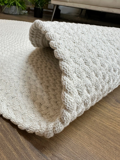 KNİTTED RUG 09 - Knitted Oval Rug