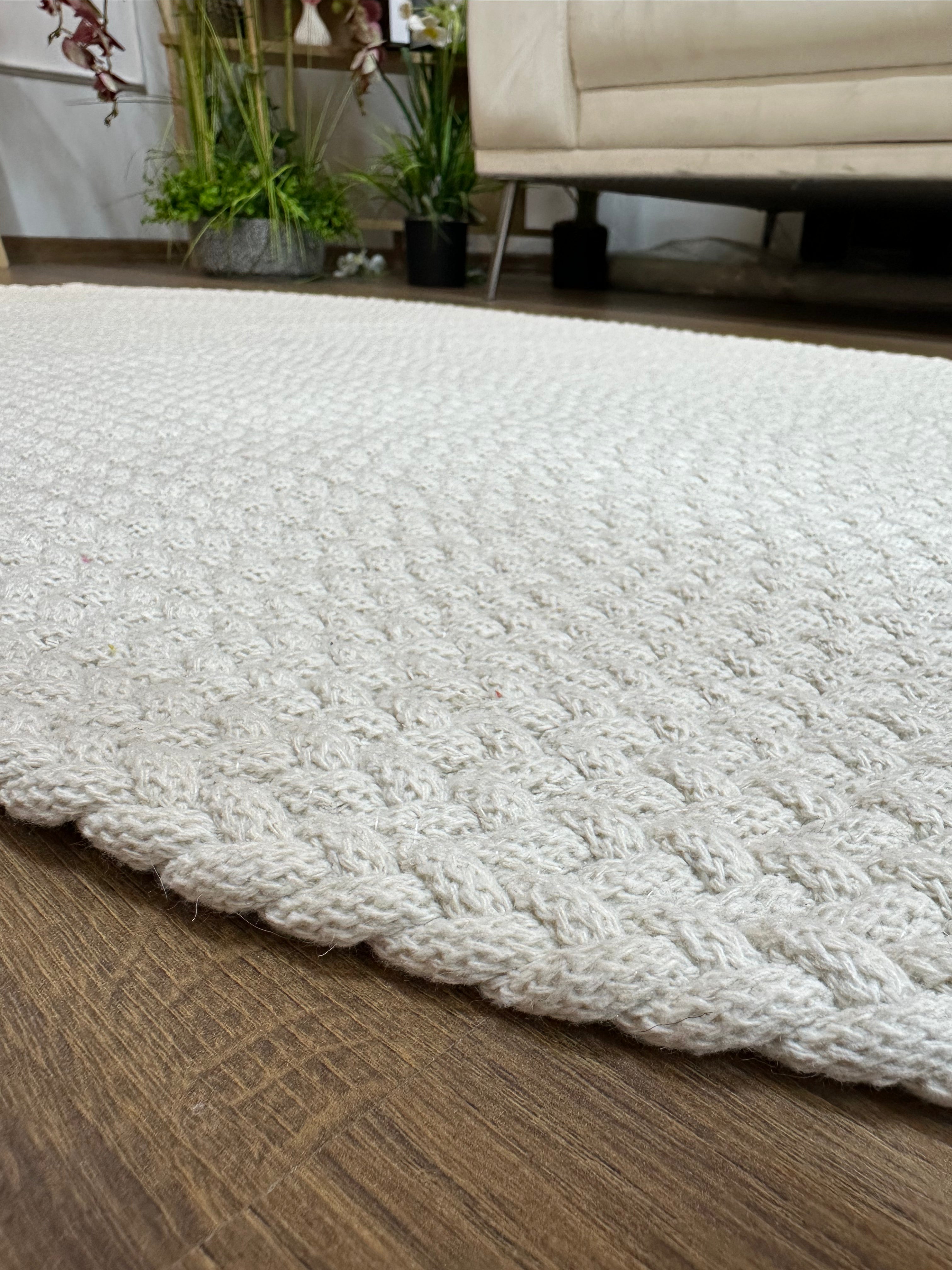 KNİTTED RUG 09 - Knitted Oval Rug