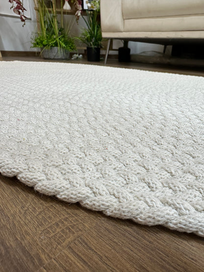 KNİTTED RUG 09 - Knitted Oval Rug