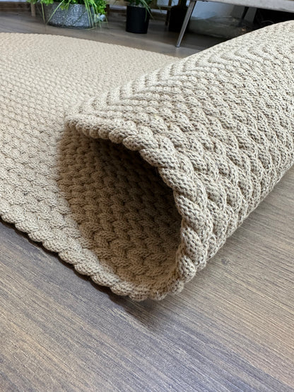 KNİTTED RUG 10 - Knitted Oval Rug