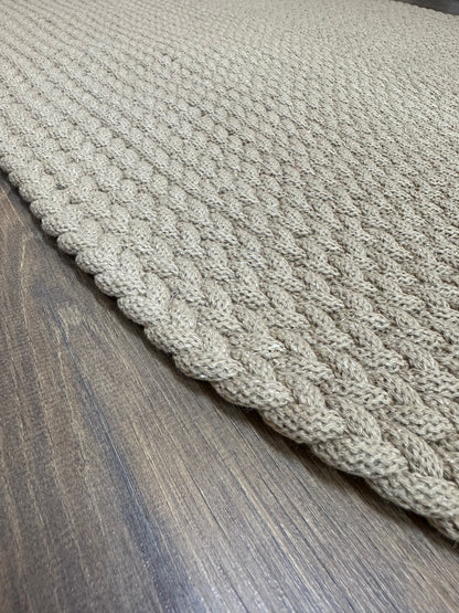 KNİTTED RUG 10 - Knitted Oval Rug