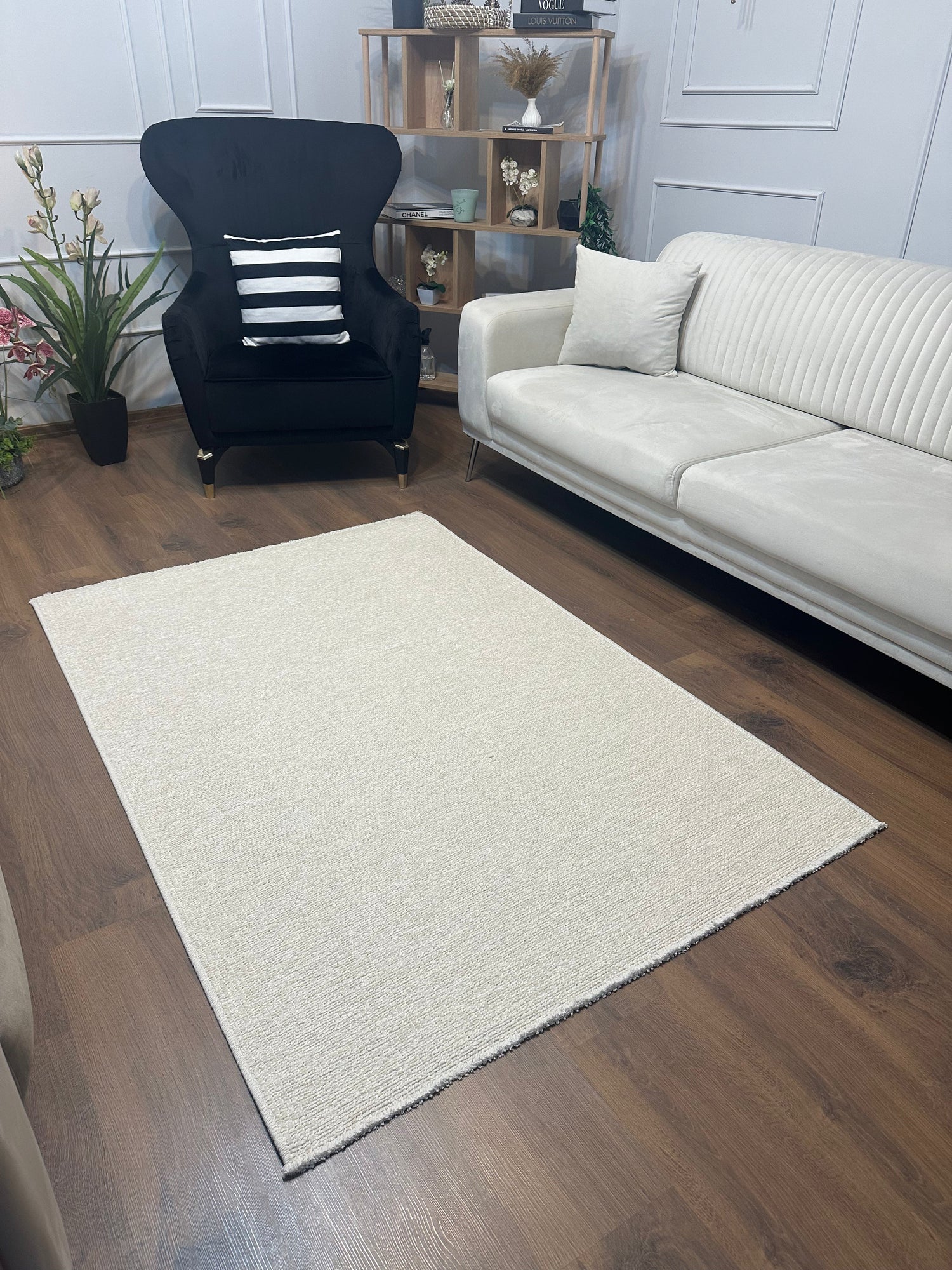 ŞÖNİL PANDORA - KREM Kaymaz Taban İskandinav Desenli Salon Koridor Mutfak Şönil Kilim Dokuma Halı