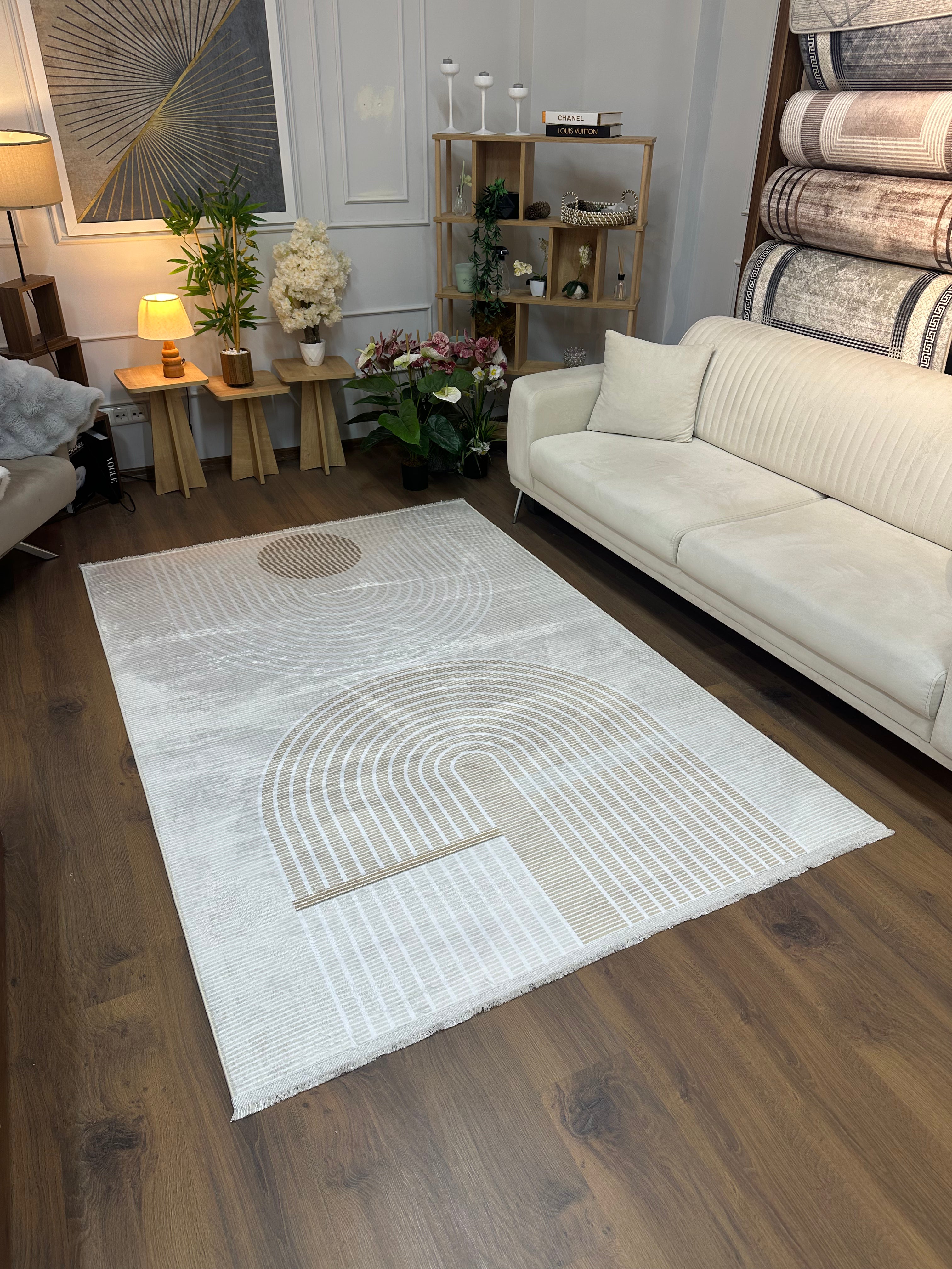 FLORİDA - %100 Pamuk Dokuma Taban Makinede Yıkanabilir Kaymaz Halı