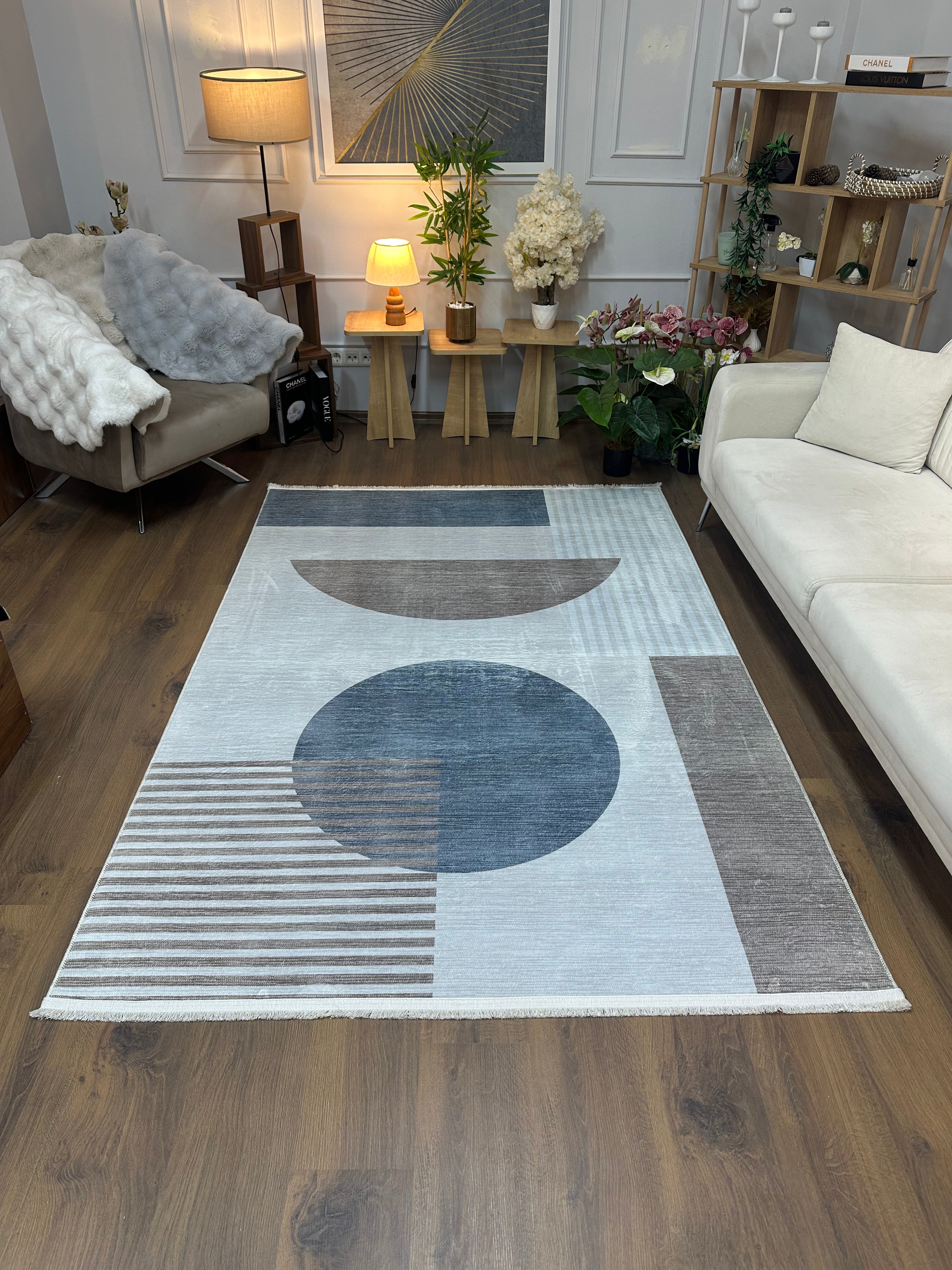 MARLAND - %100 Pamuk Dokuma Taban Makinede Yıkanabilir Kaymaz Halı