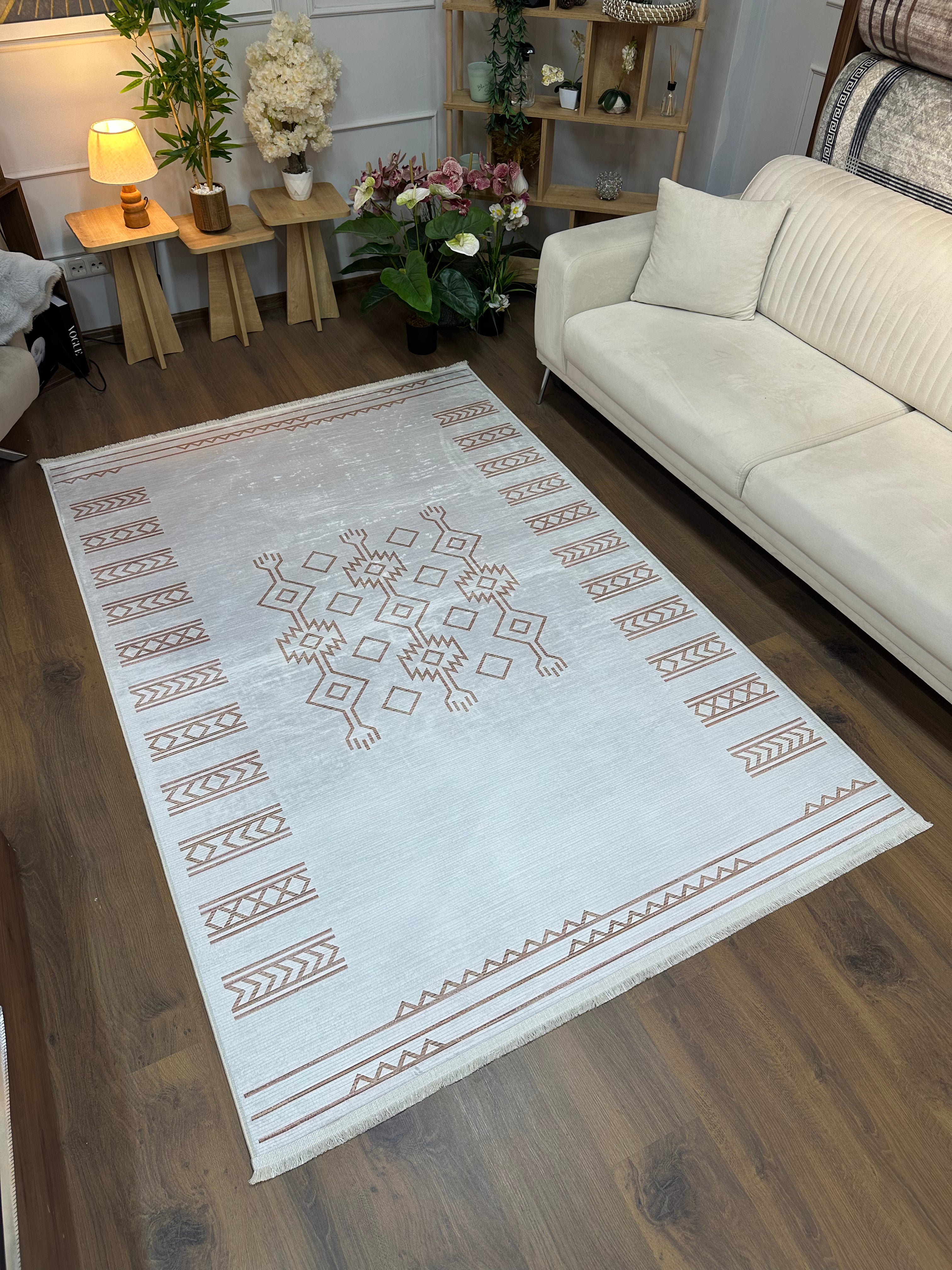 JERSEY - %100 Pamuk Dokuma Taban Makinede Yıkanabilir Kaymaz Halı