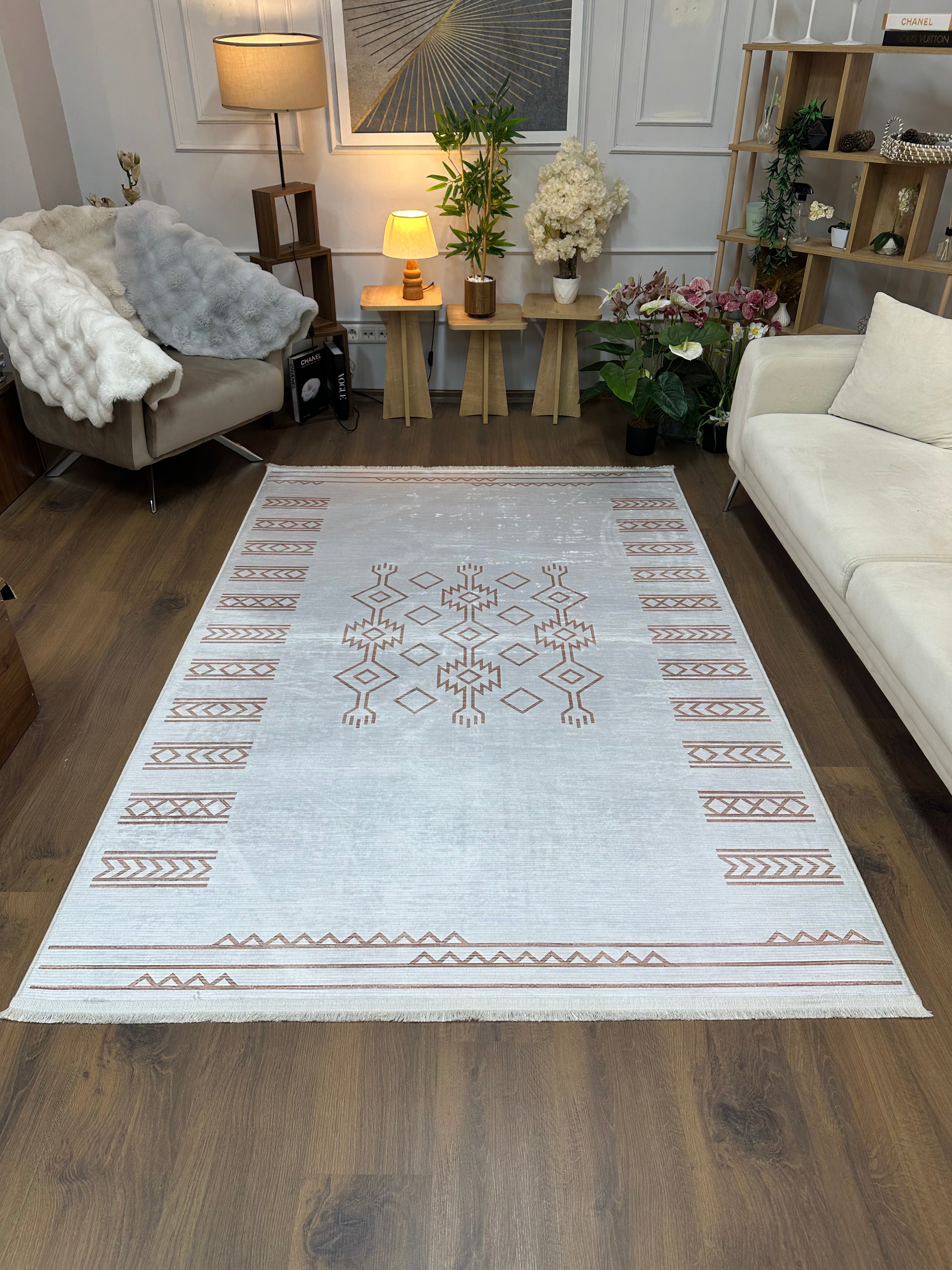 JERSEY - %100 Pamuk Dokuma Taban Makinede Yıkanabilir Kaymaz Halı