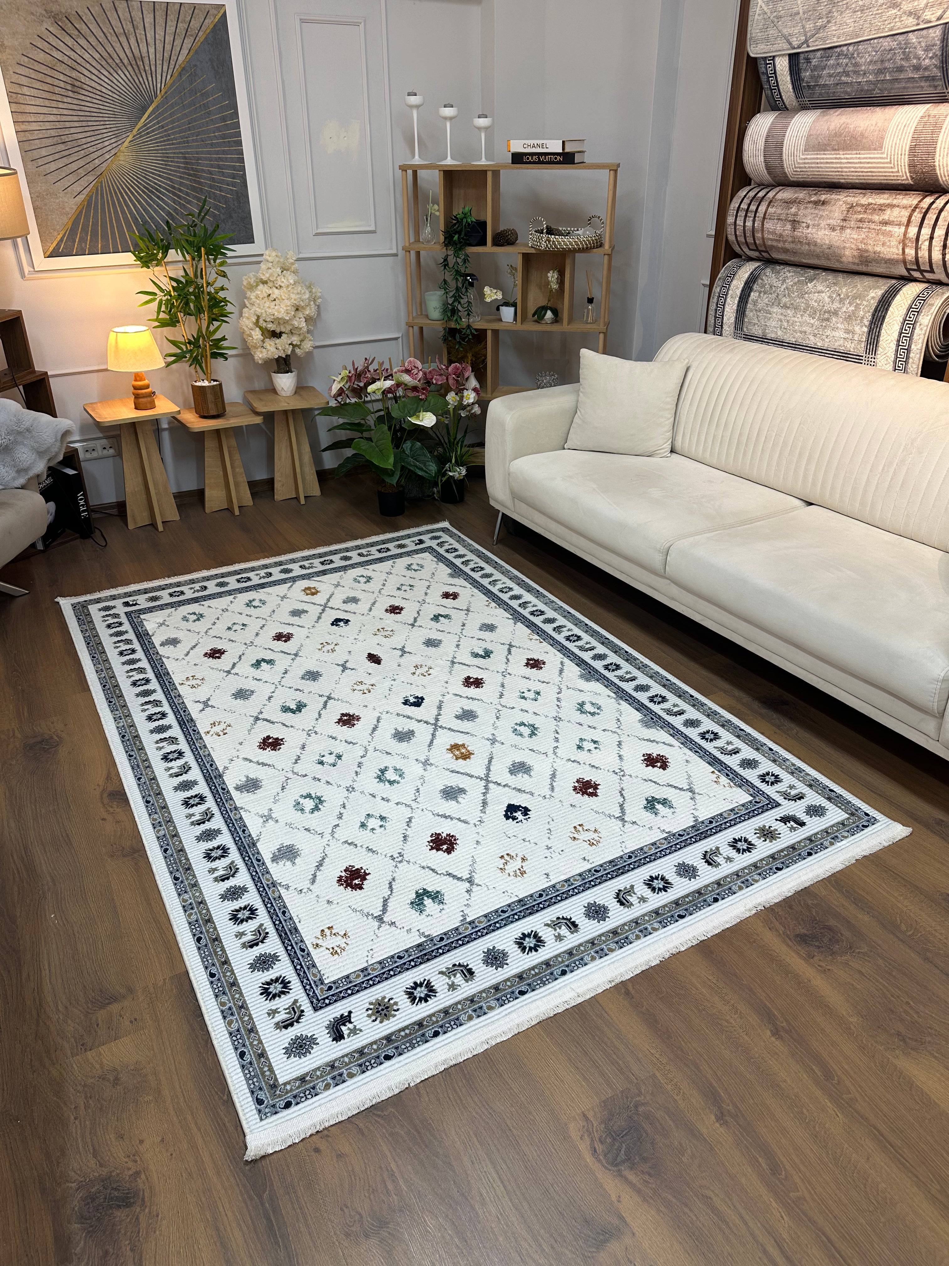 BARLOW - %100 Pamuk Dokuma Taban Makinede Yıkanabilir Kaymaz Halı