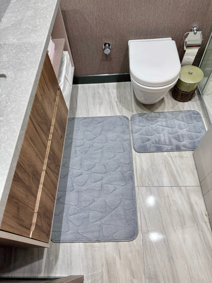 GRİ - Yıkanabilir Kaymaz Taban 60x100 50x60 2&