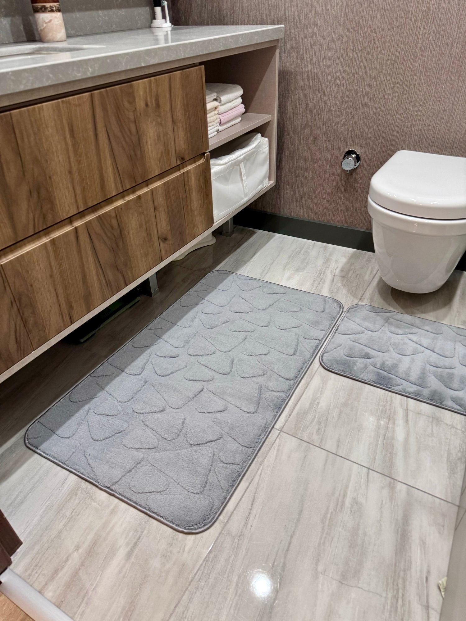 GRİ - Yıkanabilir Kaymaz Taban 60x100 50x60 2&