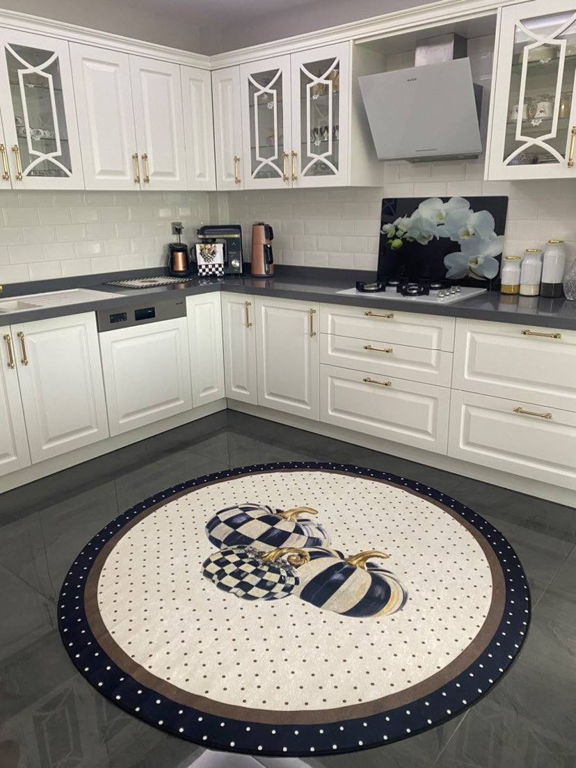 ZUCCA BLACK - %100 Pamuk Dokuma Taban Makinede Yıkanabilir Kaymaz Halı