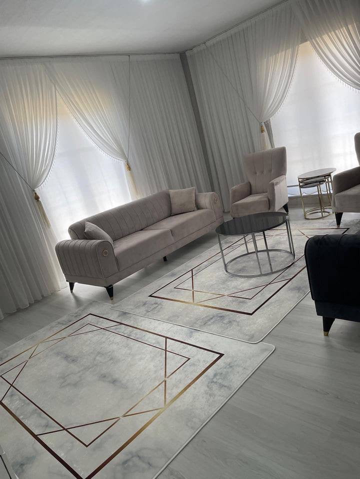 SERRA GOLD - %100 Pamuk Dokuma Taban Makinede Yıkanabilir Kaymaz Halı