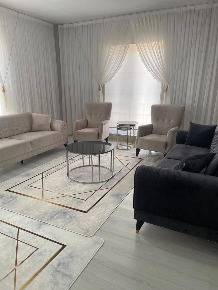 SERRA GOLD - %100 Pamuk Dokuma Taban Makinede Yıkanabilir Kaymaz Halı