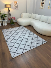 ZEN GRİ - %100 Pamuk Dokuma Taban Makinede Yıkanabilir Kaymaz Halı
