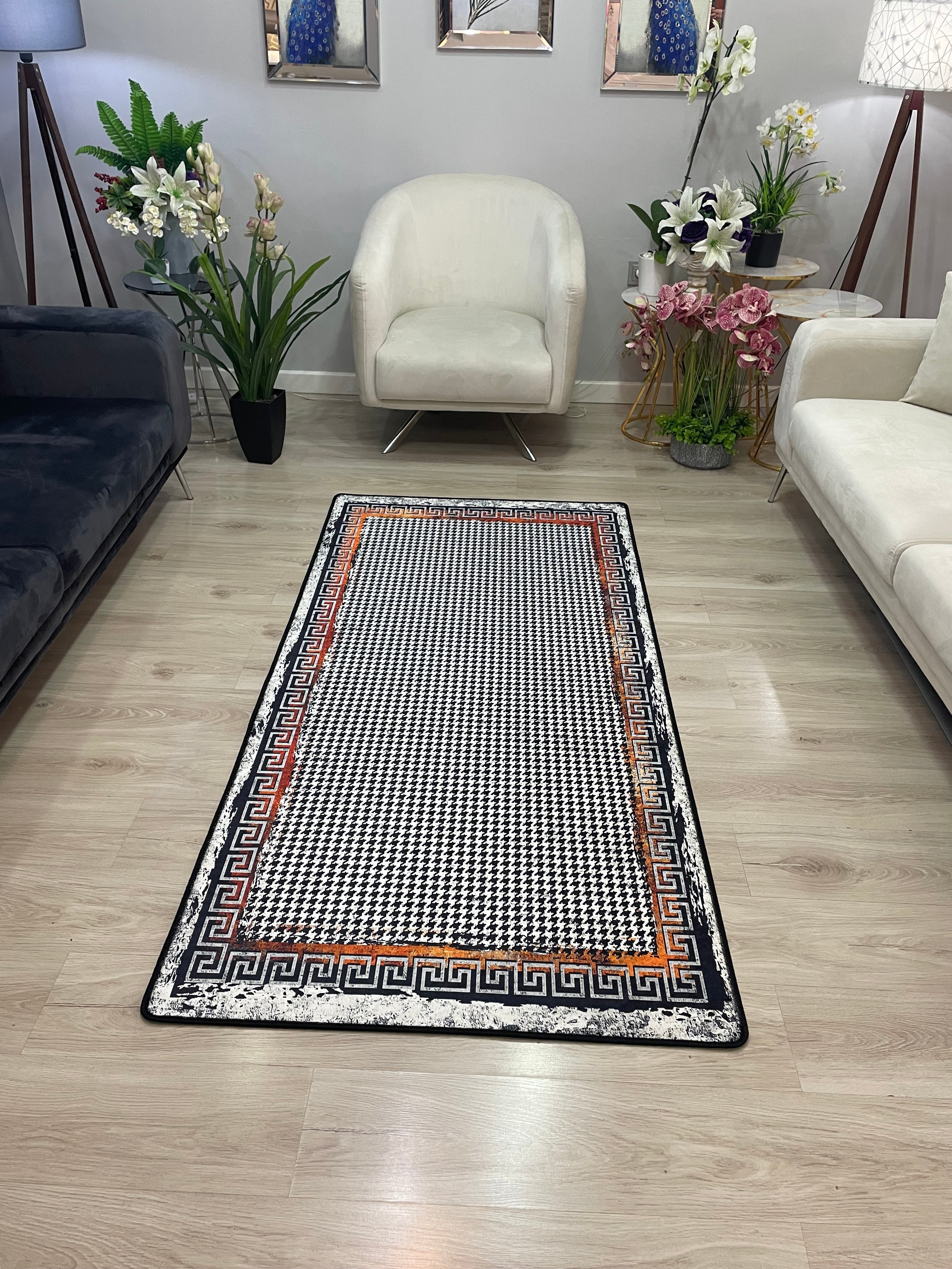 BARTE - %100 Pamuk Dokuma Taban Makinede Yıkanabilir Kaymaz Halı