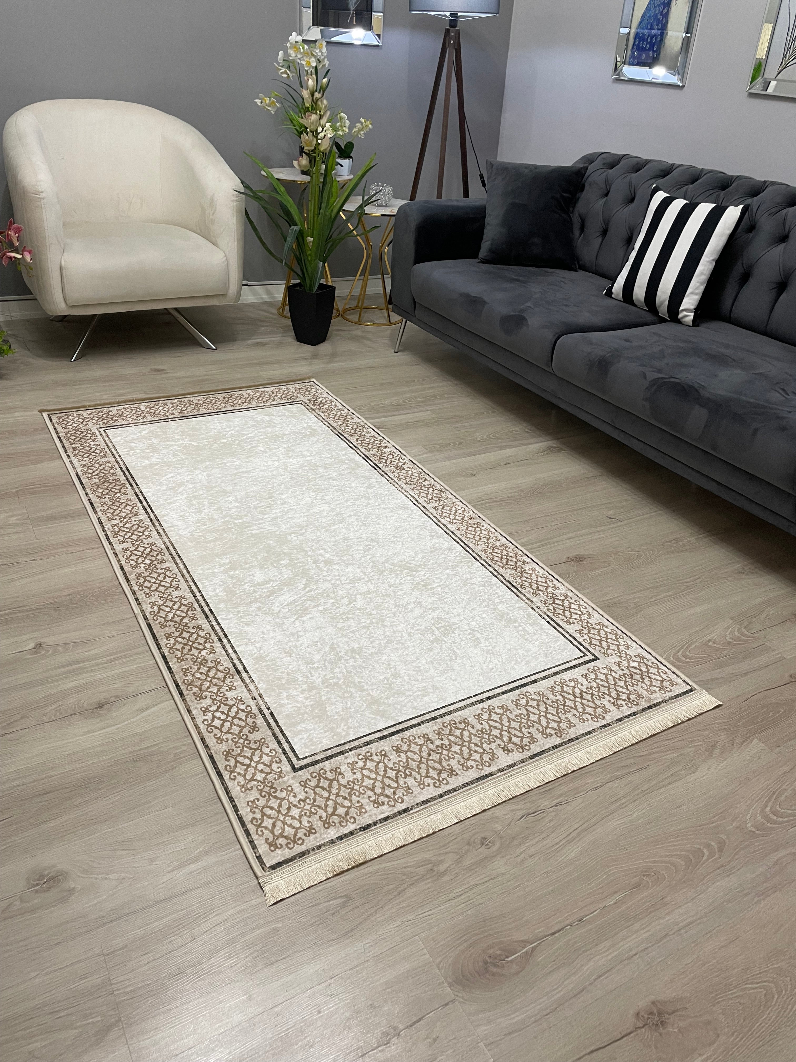 DANDELİON - %100 Pamuk Dokuma Taban Makinede Yıkanabilir Kaymaz Halı