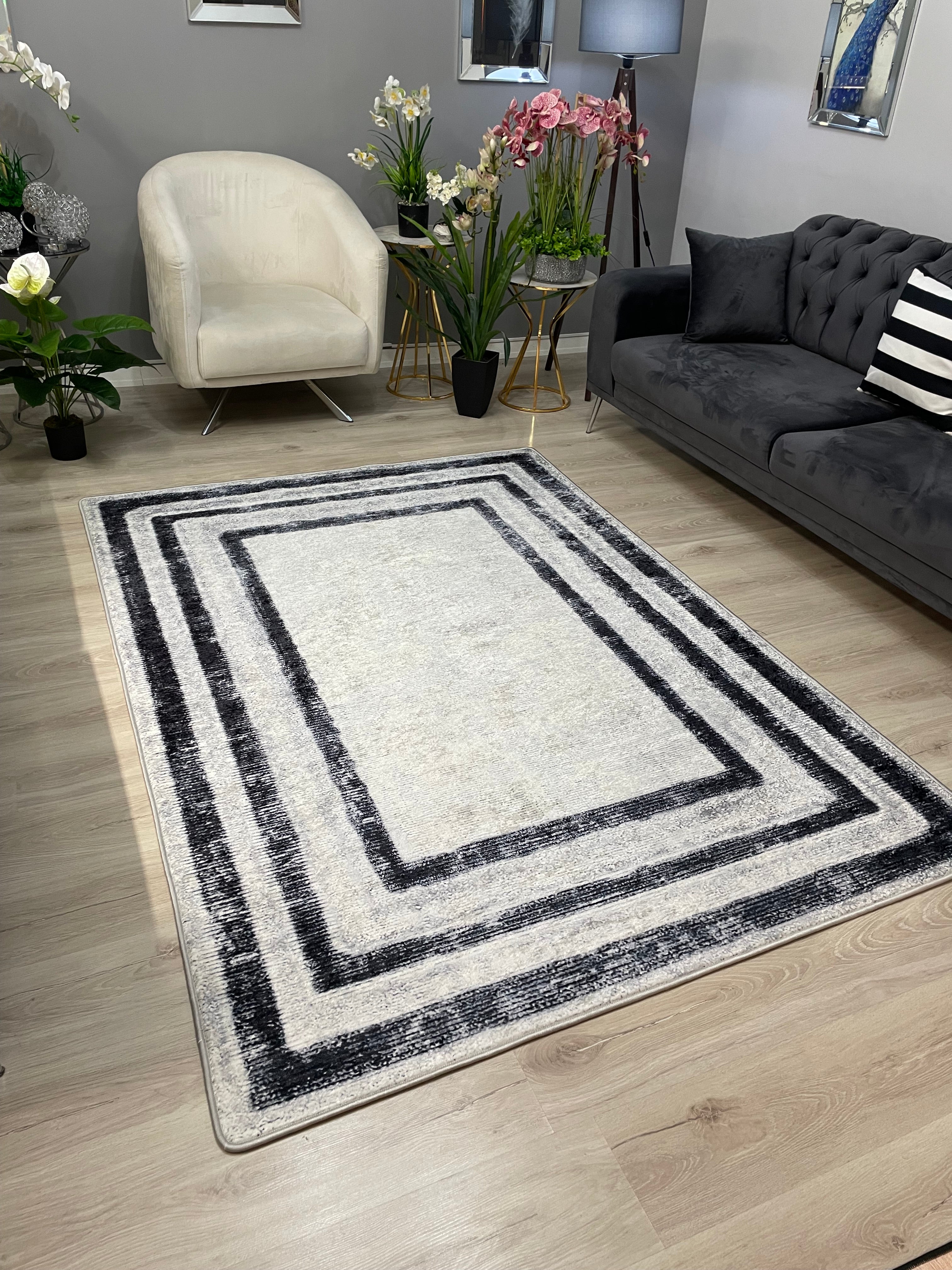 EMPERİAL - %100 Pamuk Dokuma Taban Makinede Yıkanabilir Kaymaz Halı