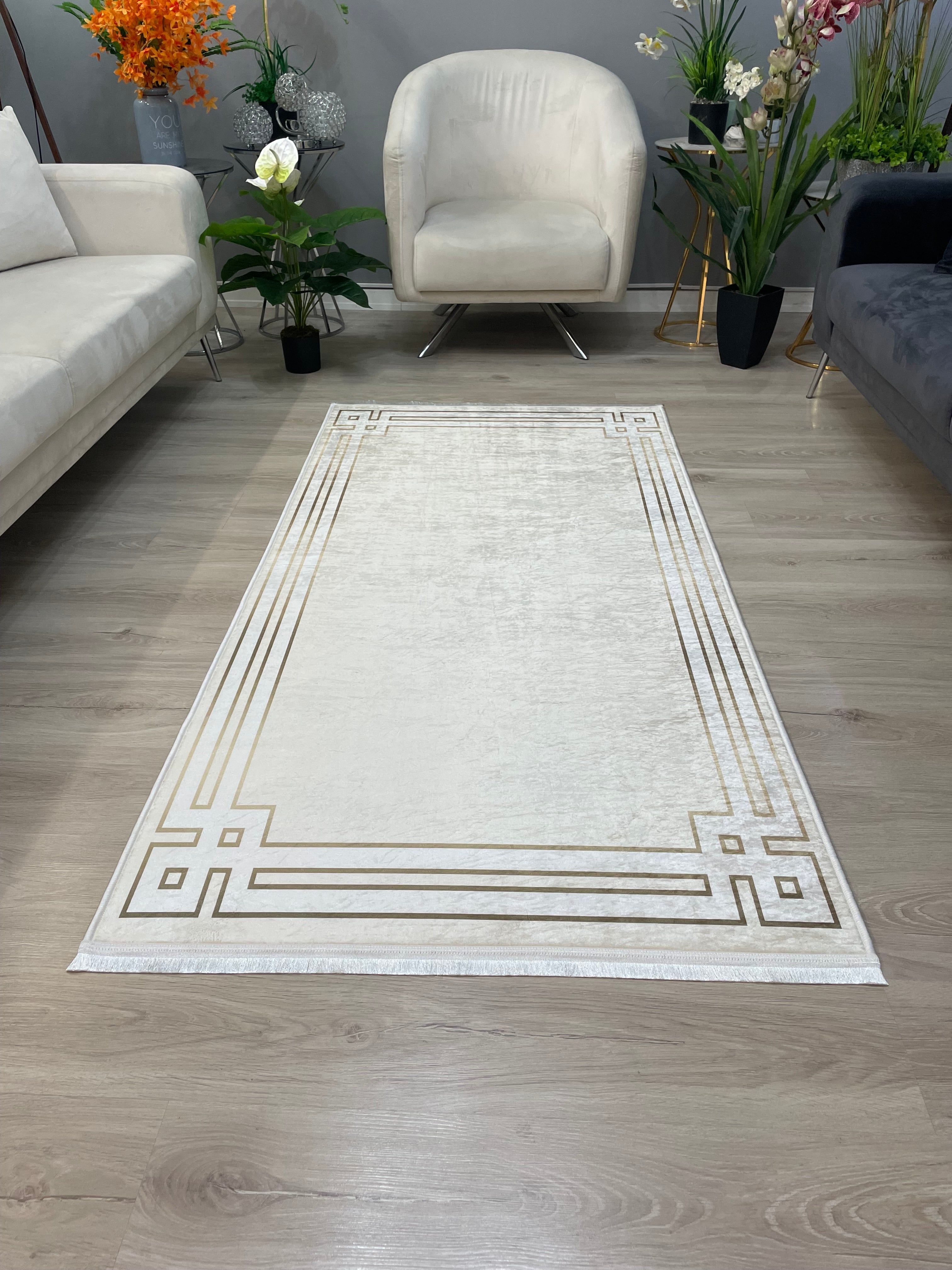 DEORA - %100 Pamuk Dokuma Taban Makinede Yıkanabilir Kaymaz Halı