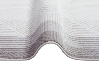 İCON T-OS01 KREM/GRİ  Modern Geometrik Desenli Salon Koridor Mutfak Halısı