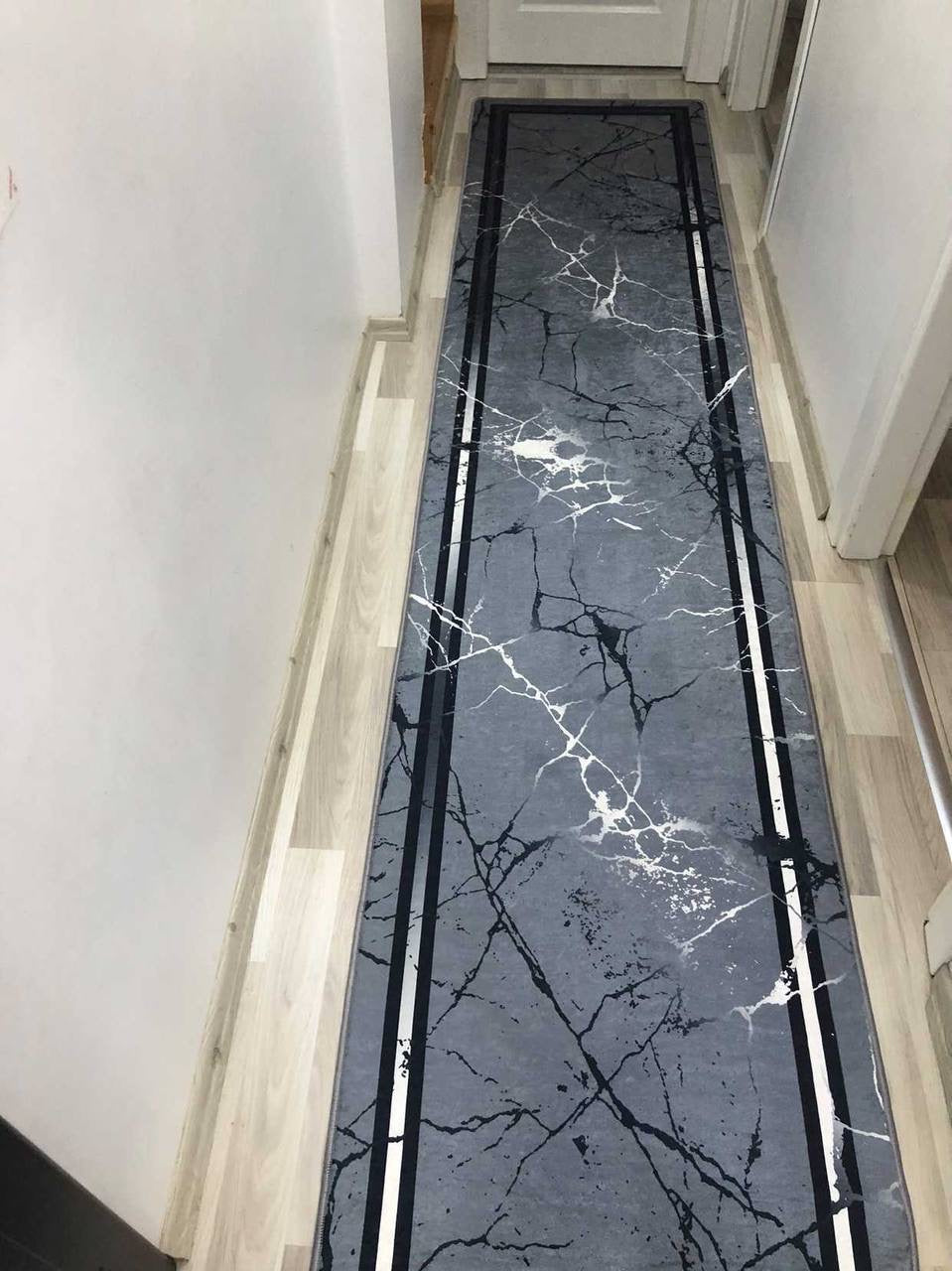 ANADİA GRİ - %100 Pamuk Dokuma Taban Makinede Yıkanabilir Kaymaz Halı