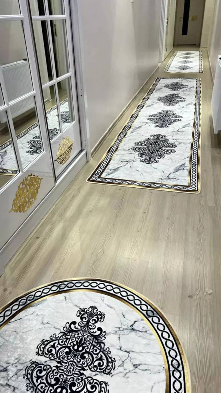 HALİFAX - %100 Pamuk Dokuma Taban Makinede Yıkanabilir Kaymaz Halı