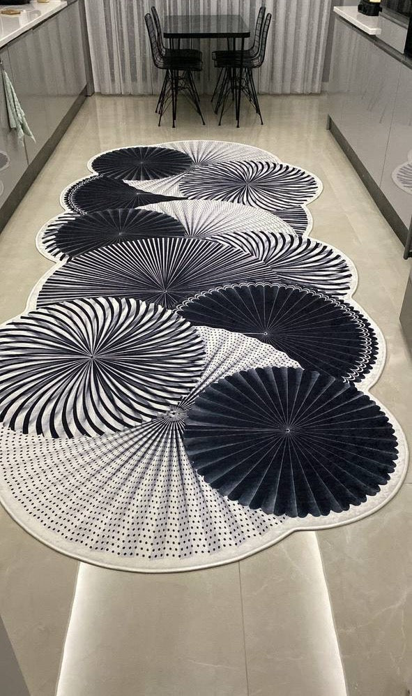 OMEGA - Kaymaz Deri Taban Makinede Yıkanabilir Salon Oturma Odası Mutfak Halısı