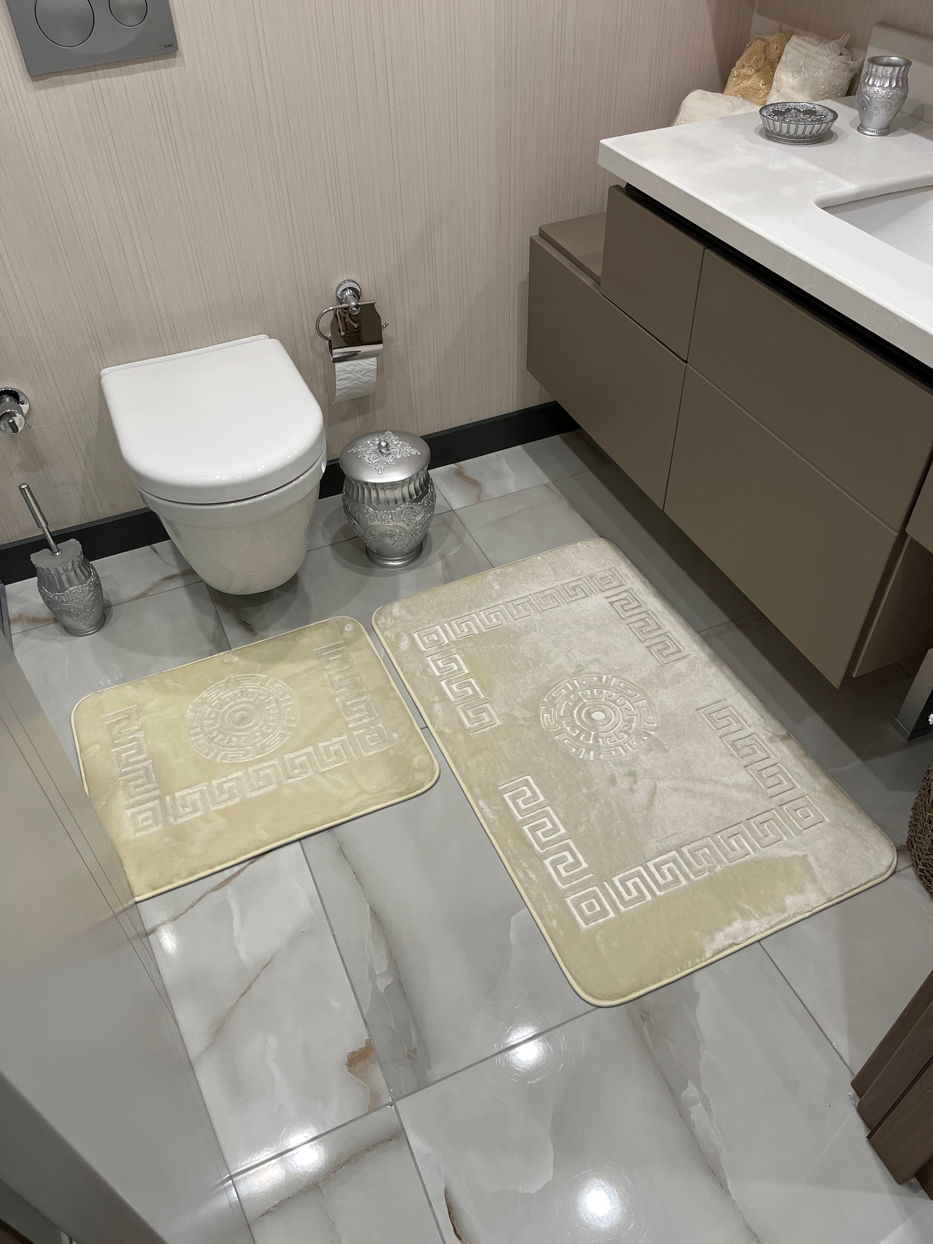 KREM - Yıkanabilir Kaymaz Taban 60x100 50x60 2&