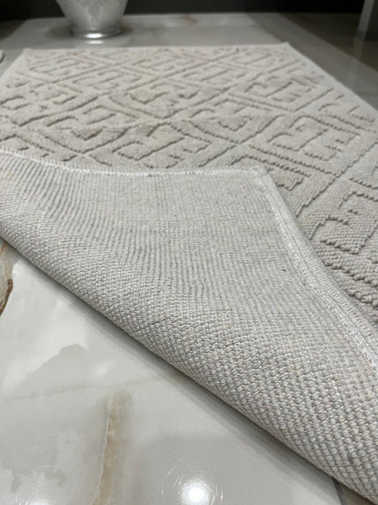KREM - Yıkanabilir Pamuk Dokuma Taban Taban 60x100 50x60 2&