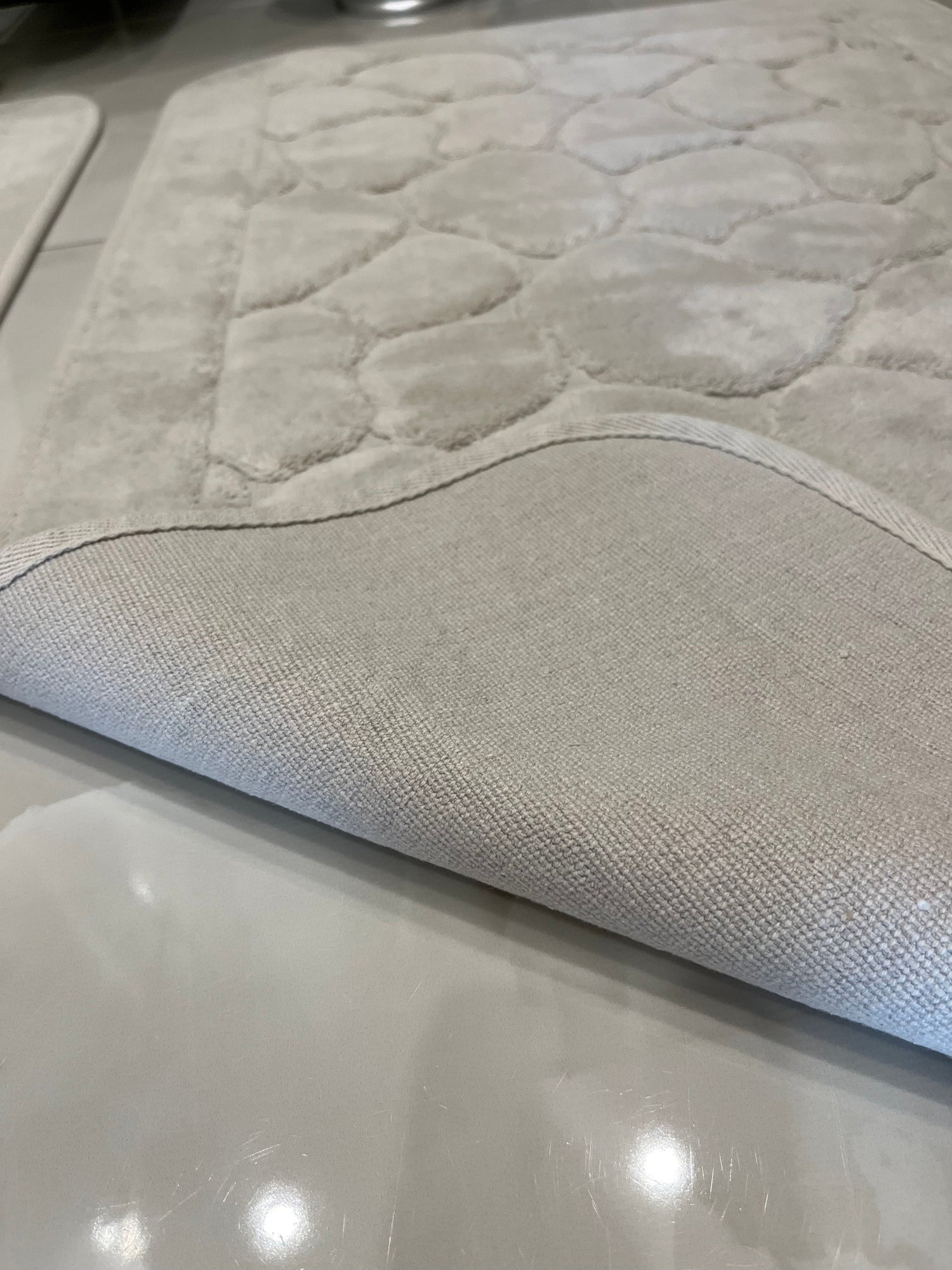 KREM - Yıkanabilir Pamuk Dokuma Taban Taban 60x100 50x60 2&