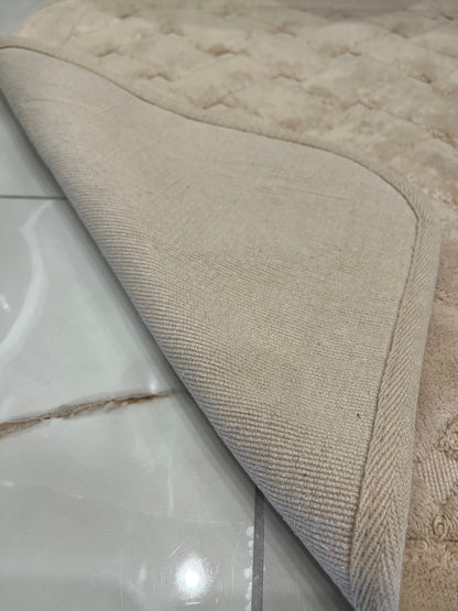 KAHVE - Yıkanabilir Pamuk Dokuma Taban Taban 60x100 50x60 2&