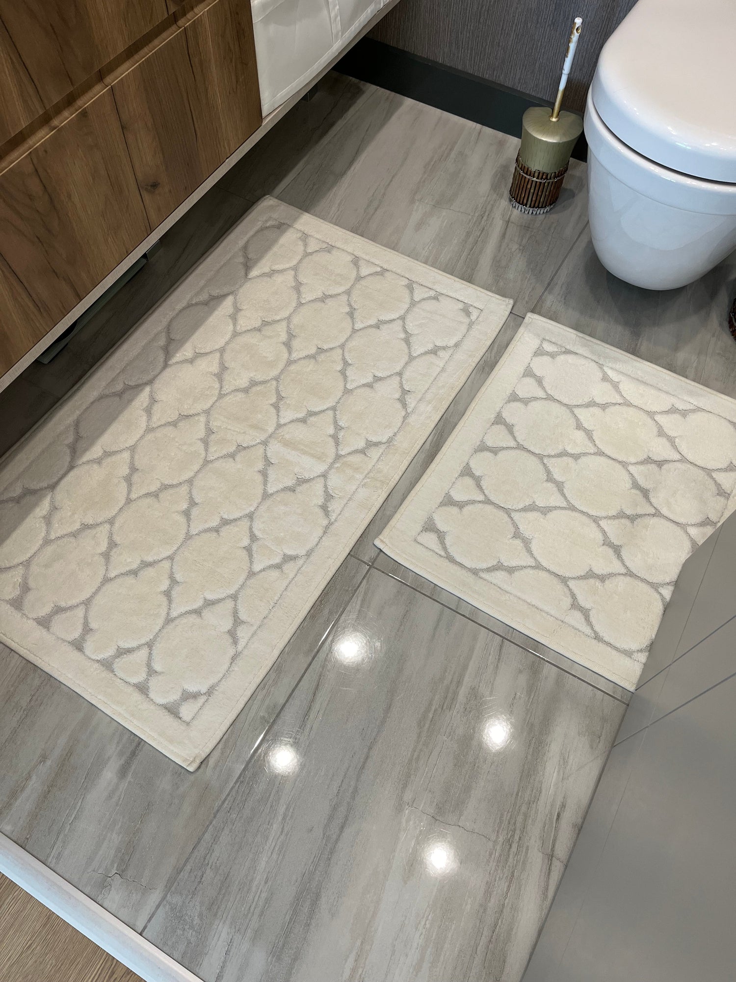 KREM - Yıkanabilir Pamuk Dokuma Taban Taban 60x100 50x60 2&