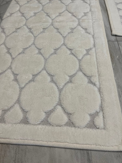 KREM - Yıkanabilir Pamuk Dokuma Taban Taban 60x100 50x60 2&