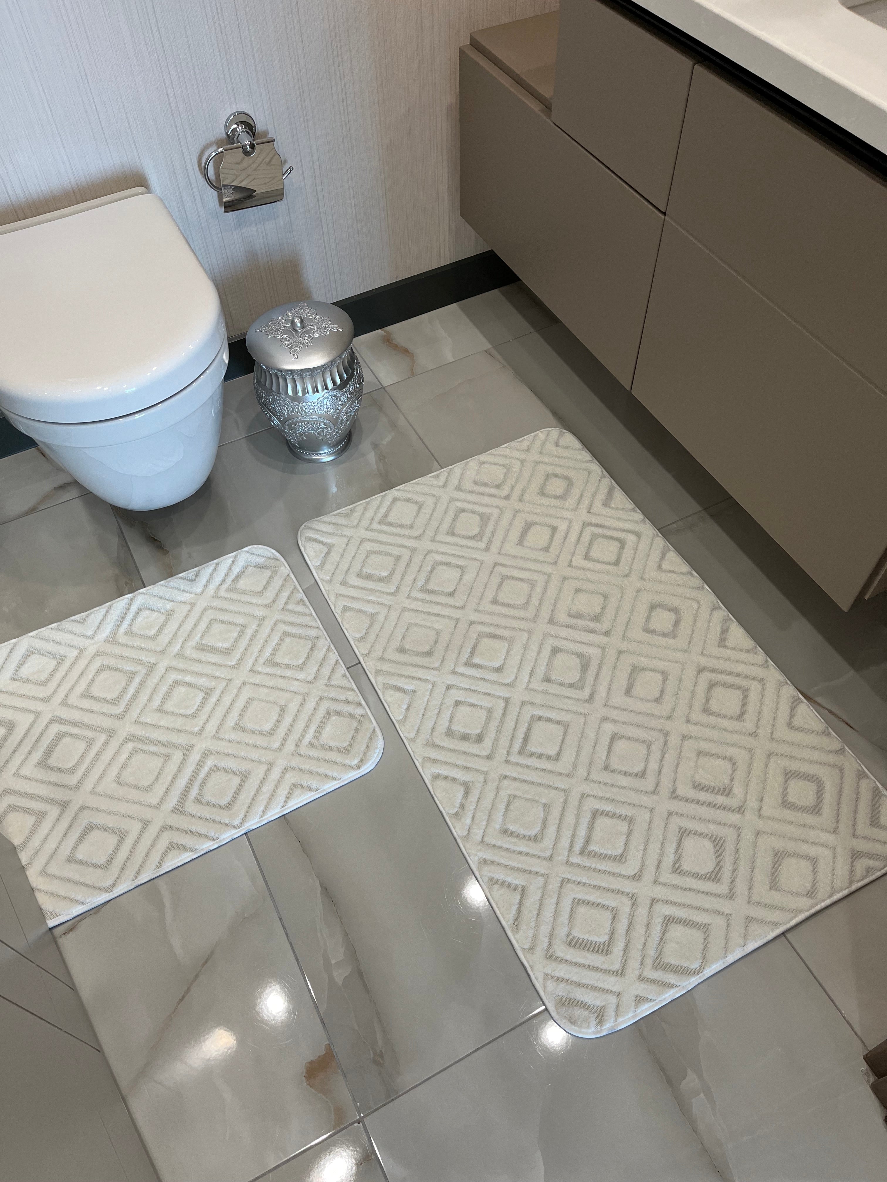 KREM - Yıkanabilir Kaymaz Taban 60x100 50x60 2&