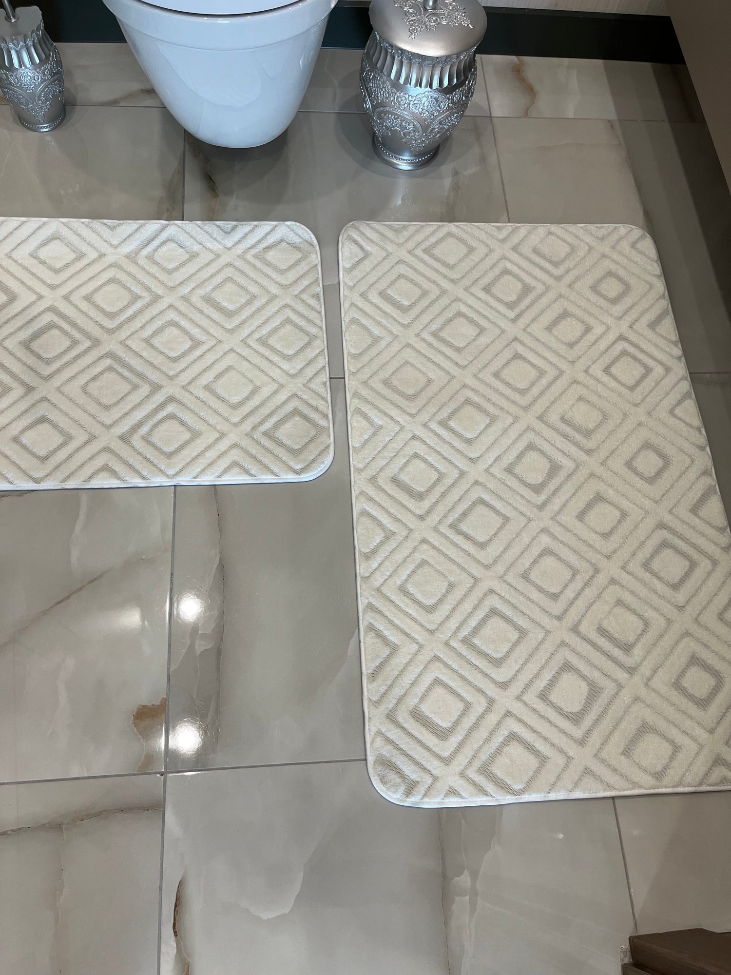 KREM - Yıkanabilir Kaymaz Taban 60x100 50x60 2&
