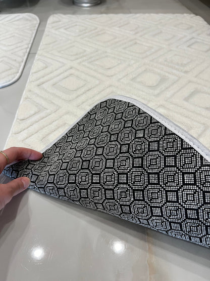 KREM - Yıkanabilir Kaymaz Taban 60x100 50x60 2&