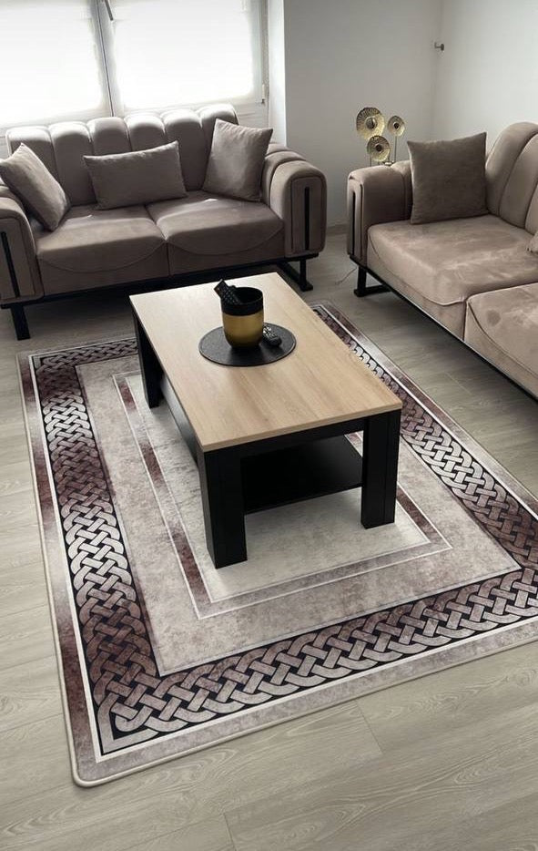 SİNATRA VİZON - %100 Pamuk Dokuma Taban Makinede Yıkanabilir Kaymaz Halı