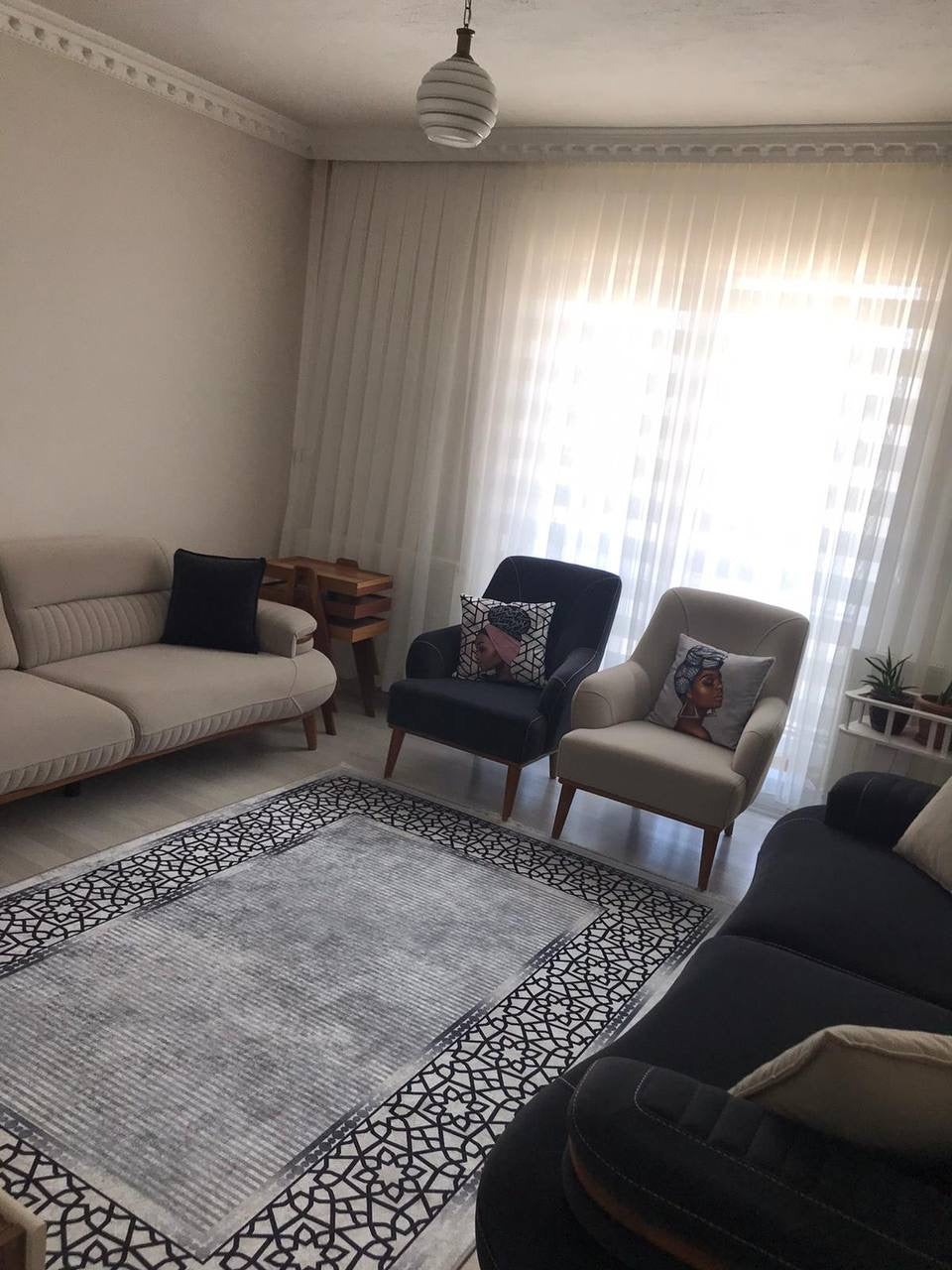 FLOWY GÜMÜŞ - %100 Pamuk Dokuma Taban Makinede Yıkanabilir Kaymaz Halı