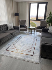 SERRA GOLD - %100 Pamuk Dokuma Taban Makinede Yıkanabilir Kaymaz Halı