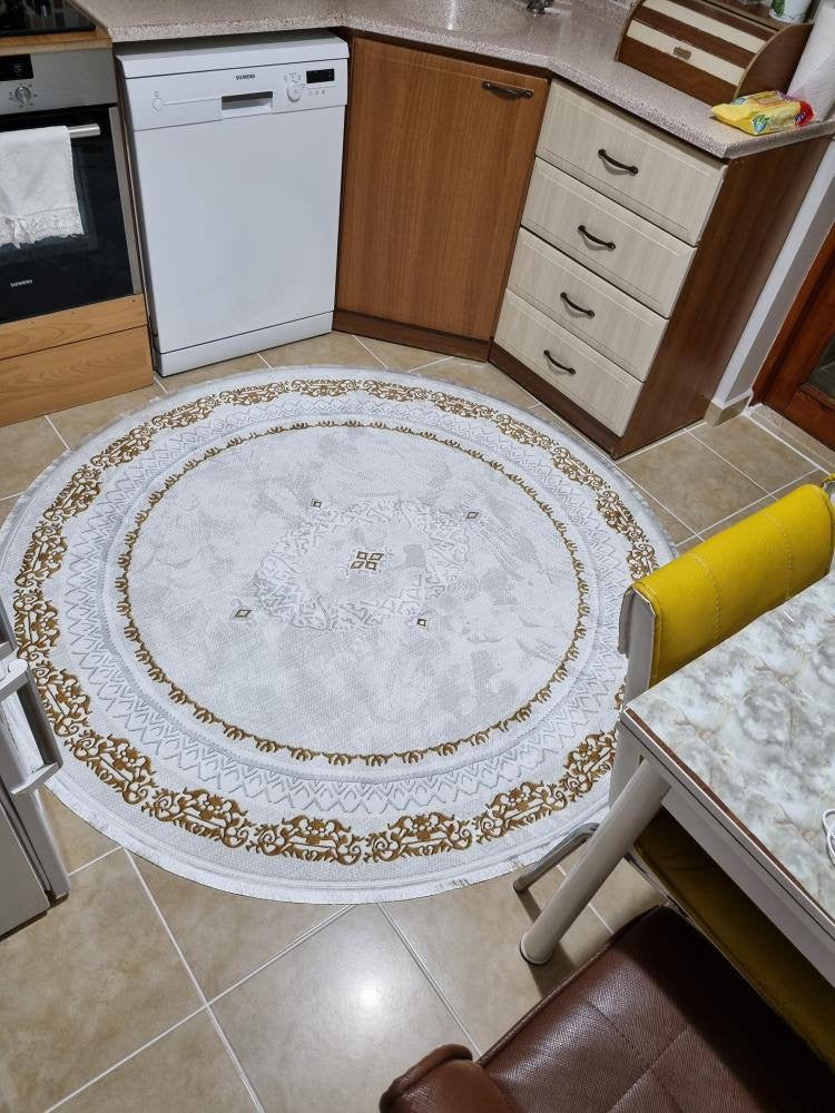 FİRUZE - %100 Pamuk Dokuma Taban Makinede Yıkanabilir Kaymaz Halı