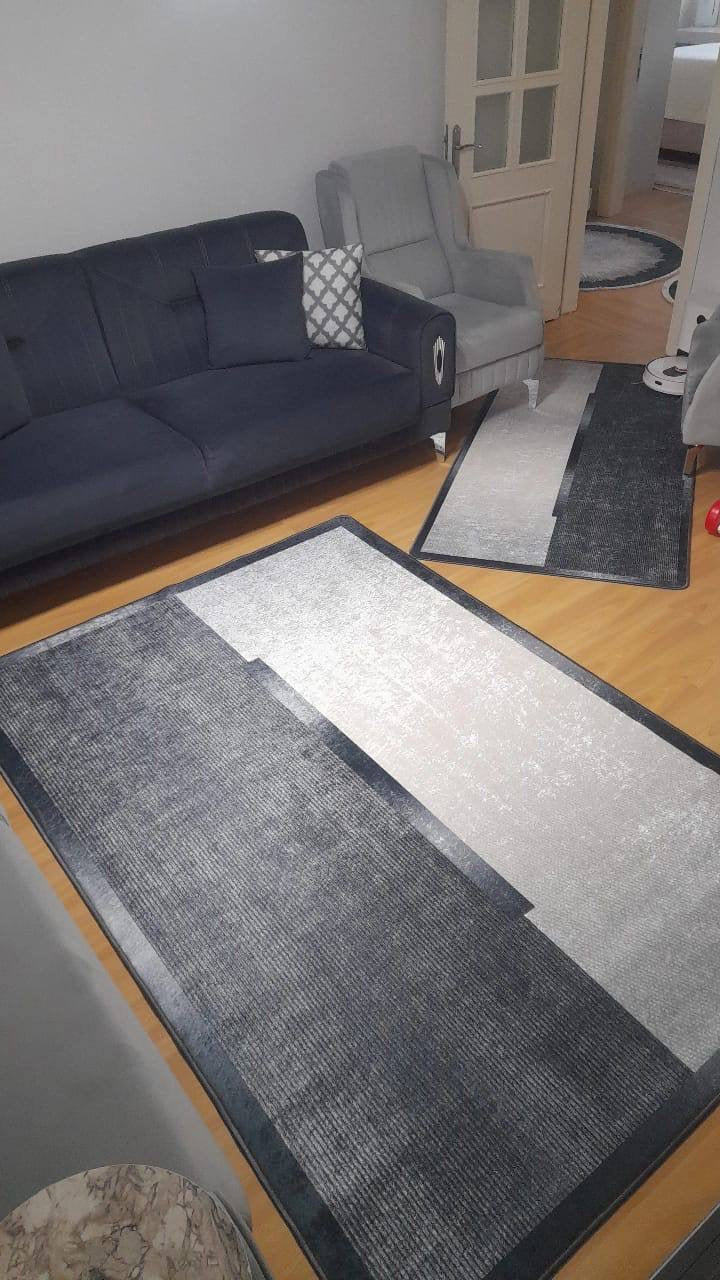 SİNDA FRAME - %100 Pamuk Dokuma Taban Makinede Yıkanabilir Kaymaz Halı
