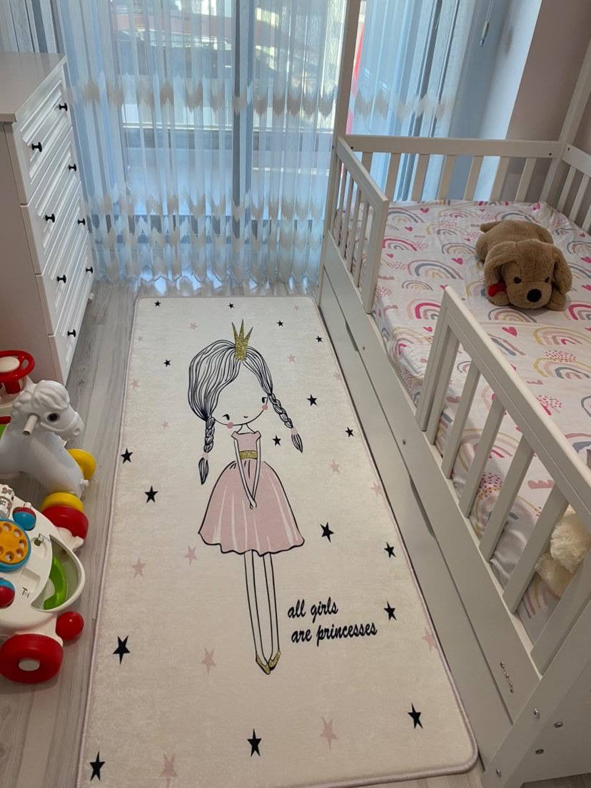PRENSES - %100 Pamuk Dokuma Taban Makinede Yıkanabilir Kaymaz Halı