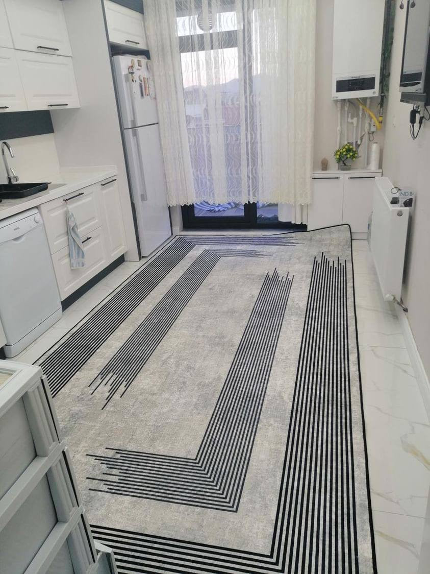 NİL - %100 Pamuk Dokuma Taban Makinede Yıkanabilir Kaymaz Halı