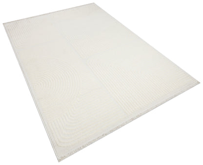 İCON T-LP04 KREM KModern Geometrik Desenli Salon Koridor Mutfak Halısı