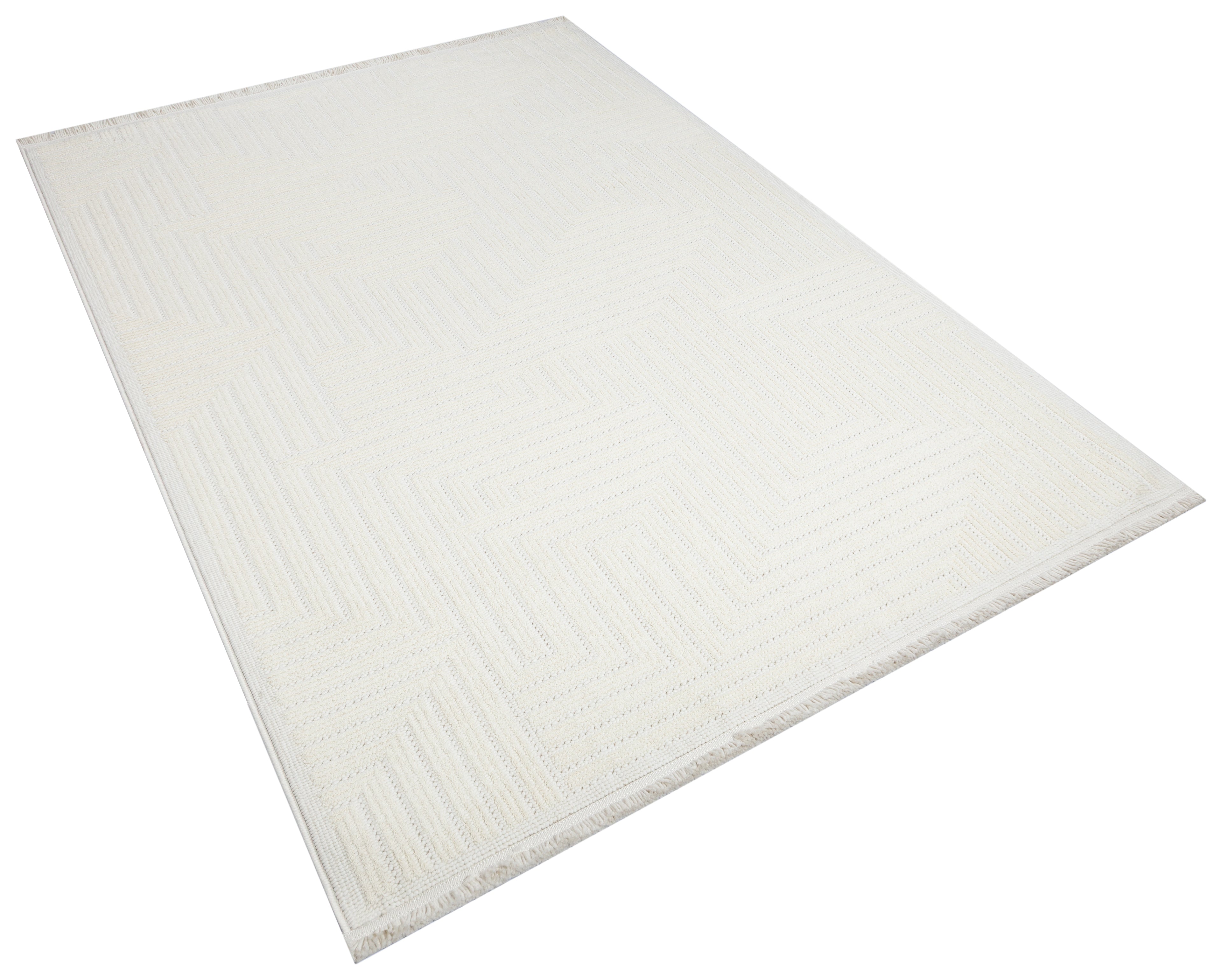 İCON T-LP07 KREM Modern Geometrik Desenli Salon Koridor Mutfak Halısı