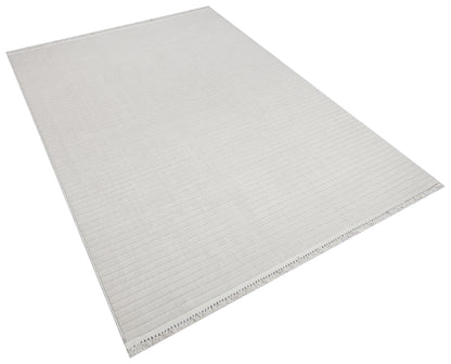 MİLAS T-JP55 GRİ Kabartmalı Modern Geometrik Desenli Salon Koridor Mutfak Halısı