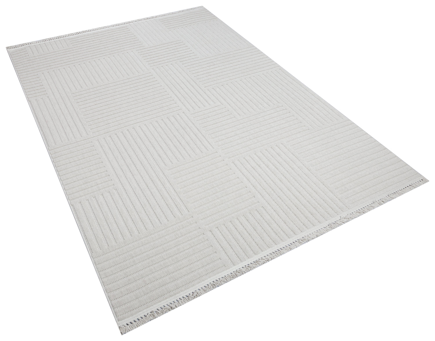 MİLAS T-LT49 GRİ Kabartmalı Modern Geometrik Desenli Salon Koridor Mutfak Halısı