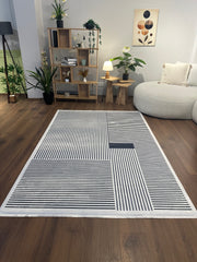ALCANTARA - %100 Pamuk Dokuma Taban Makinede Yıkanabilir Kaymaz Halı